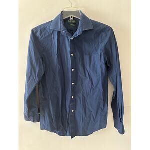 Lauren Ralph Lauren Dress Shirt Men's 15 1/2 34/35 Medium Navy Button Down